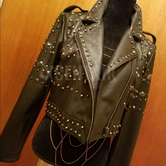 NASTY GAL "BLACK BULL HEATHER IN LEATHER" MOTO - Picture 5 of 13